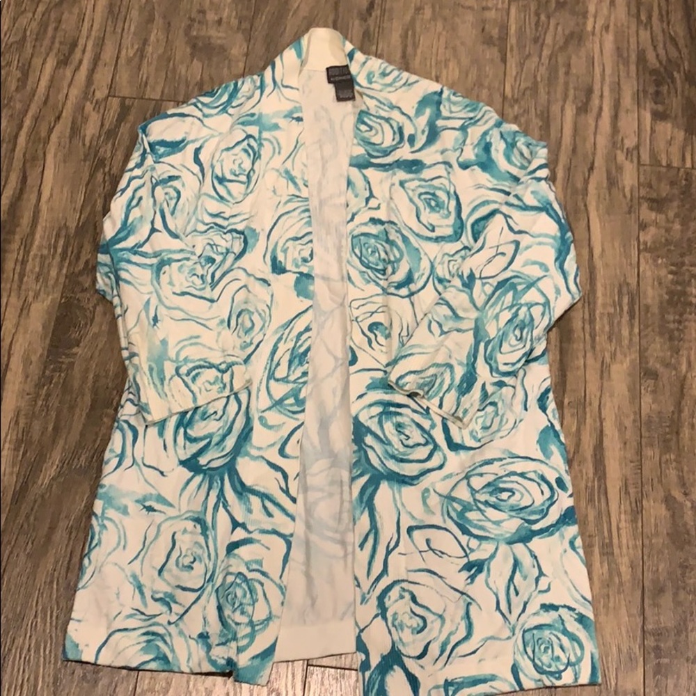 Chico’s flowered cardigan sweater